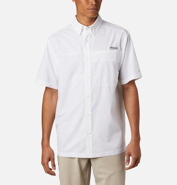 Columbia PFG Grander Marlin Shirts White For Men's NZ42065 New Zealand